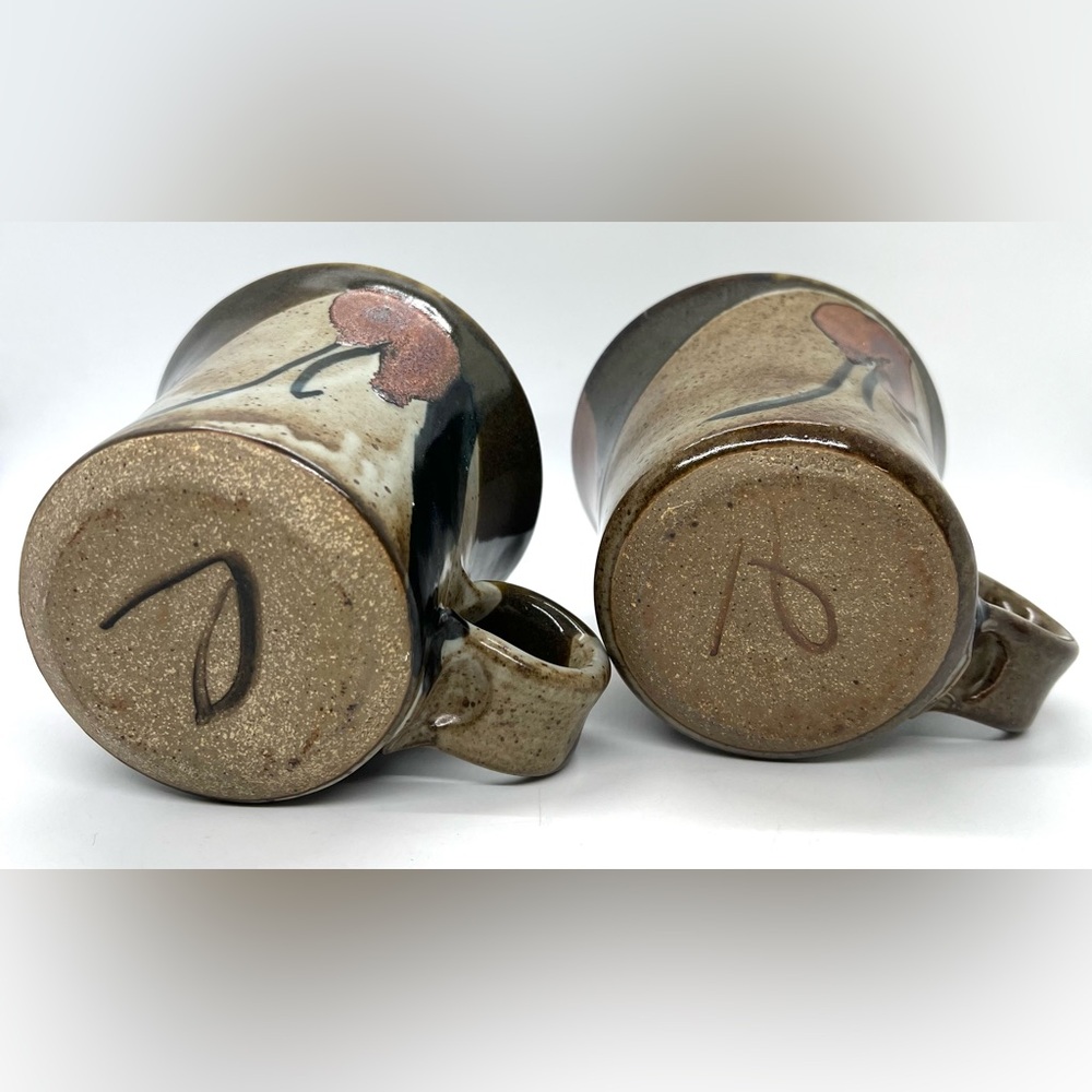 Y2K Signed John Freimarck Set of 2 Studio Pottery Mugs - Picture 12 of 16